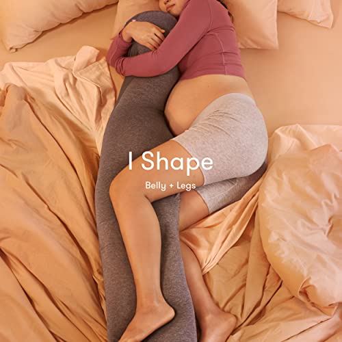 Frida Mom Adjustable Keep-Cool Pregnancy Pillow, U,C,L, and I Shaped Full Body Maternity Pillow for Comfortable Sleep, Support for Belly, Hips + Legs, Cooling for Pregnant Women, Grey