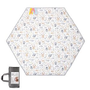 dad-baby hexagon playpen mattress, baby floor mat fits regalo play yard 6 panel playpen and hiccapop playpod portable playpen,non slip with carry bag,visual stimulation,baby essentials