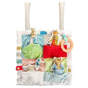 kids preferred beatrix potter peter rabbit peek-a-boo on the go blanky, activity lovey security blanket for babies, multicolor