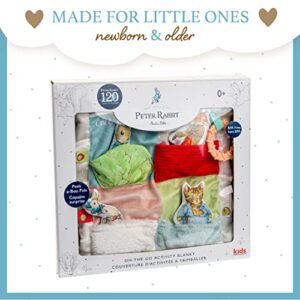 KIDS PREFERRED Beatrix Potter Peter Rabbit Peek-a-Boo On The Go Blanky, Activity Lovey Security Blanket for Babies, Multicolor