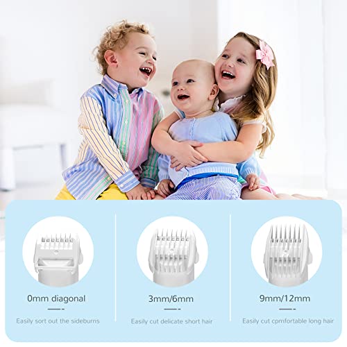 Baby Hair Clippers, Vacuum Hair Clipper for Baby Fine Hair, Baby Hair Clipper Quiet Hair Clipper for Baby, Hair Clipper Auto Suck Snipped Hair, IPX7 Waterproof Rechargeable Cordless Baby Hair Clipper