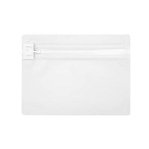 Restaurantware High Level White Plastic Locking Pouch - Child-Resistant - 8" x 2 1/4" x 6" - 10 count box