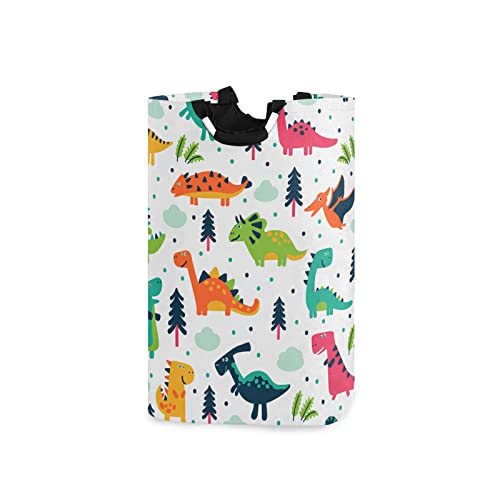 xigua Laundry Hamper Basket Cartoon Dinosaur Collapsible Nursery Storage Bin Waterproof Clothing Baskets for Home Bedroom Bathroom Washing Room