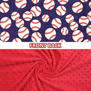 Baseball Baby Blanket for Boys Super Soft Fleece Minky Boy Blanket with Dotted Backing Double Layer Newborn Toddler Blankie for Nursery Stroller Crib Gift Ideas to Son Nephew Grandson 26.5*40 Inches