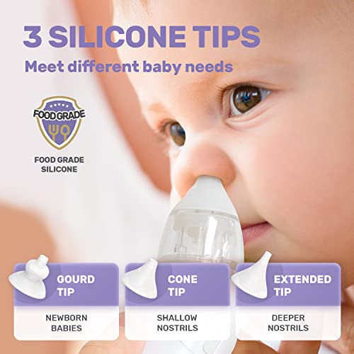 Electric Nasal Aspirator for Baby, 3 Different Nose Suction Nozzles, 3 Modes Nose Sucker for Baby, Deeply Nose Cleaner The Booger/Mucus/Snot, Babies Toddlers Newborn Essentials