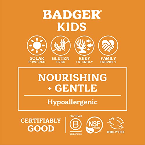 Badger Kids Sunscreen Cream SPF 40, Organic Mineral Sunscreen Kids Face & Body with Zinc Oxide, Reef Friendly, Broad Spectrum, Water Resistant, 2.9 fl oz (2 Pack)