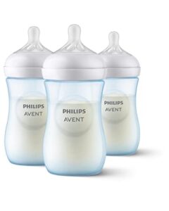 philips avent natural baby bottle with natural response nipple, blue, 9oz, 3pk, scy903/23