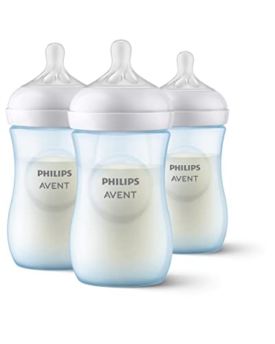 Philips AVENT Natural Baby Bottle with Natural Response Nipple, Blue, 9oz, 3pk, SCY903/23