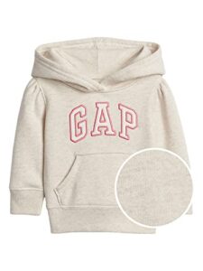 gap baby girls logo pullover hoodie sweatshirt, heather grey, 3t us