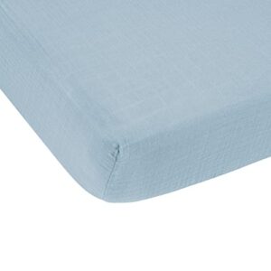 melibaby 100% organic cotton muslin crib sheet|soft & breathable crib sheet blue|crib mattress sheet|baby bedding for girl or boy|cotton crib sheet organic crib sheet|crib bedding, toddler bed sheet