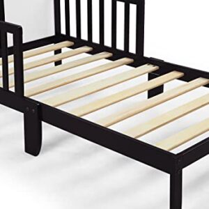 Olive & Opie Birdie Toddler Bed, Espresso/White