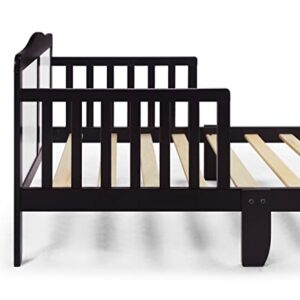 Olive & Opie Birdie Toddler Bed, Espresso/White