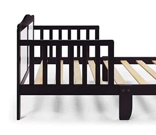 Olive & Opie Birdie Toddler Bed, Espresso/White