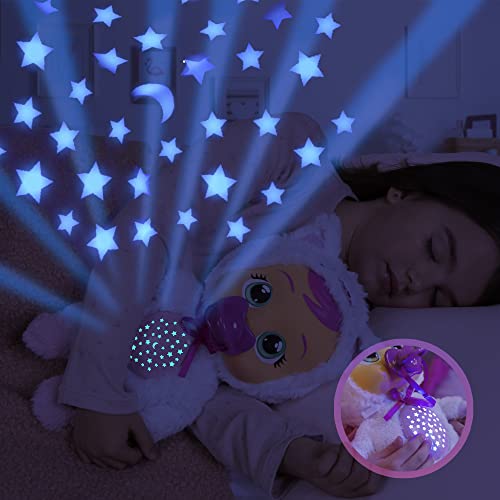 Cry Babies Goodnight Starry Sky Daisy - 12'' Bedtime Baby Doll | Plays 5 Lullabies & Night Light Projection, Multicolor