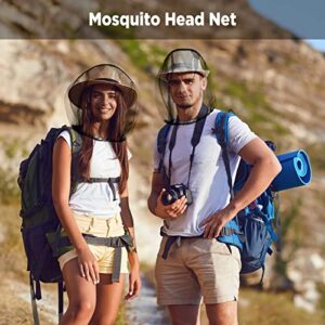 Mosquito Net Black Mosquito Net Face Neck Fly Netting Hood Protecting Net Cover Wearable Mosquito Face Net for Bugs Insect Mosquito Net Hat for Outdoor Hiking Camping Walking(12 Pcs)