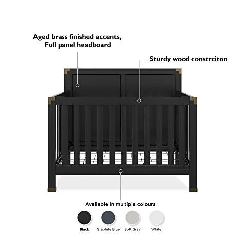 Baby Relax Miles 5-in-1 Convertible Crib, Black