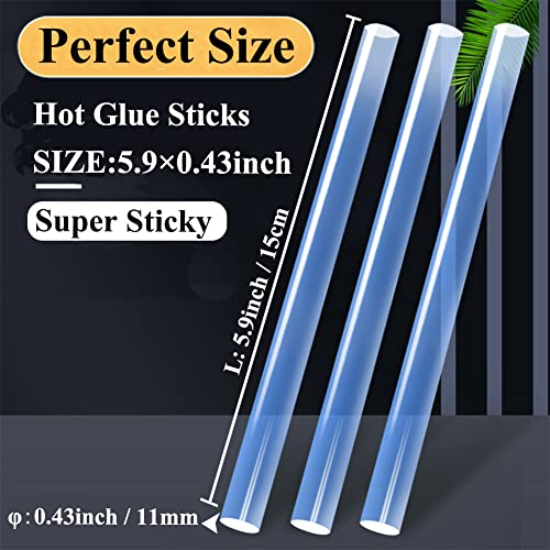 MONVICT Hot Glue Sticks, Pack of 50 (1.54 lb) 6"Long 0.43" Diameter Full-Size Hot Glue Gun Sticks Art Glues Pastes Hot Melt Sticks for Most Large Glue Guns, Clear Glue Sticks for DIY, Arts & Crafts