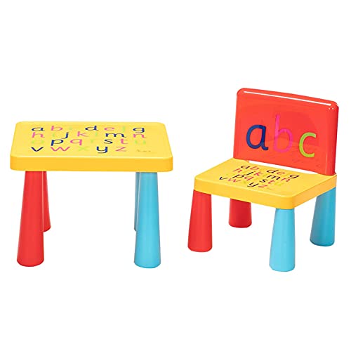 NC 8. Small Plastic Mushroom Leg Table and Chair Set One Table One Chair [40 X 35 X 30]
