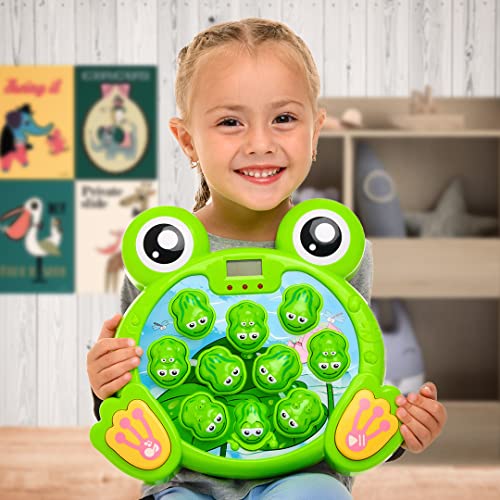 CifToys Interactive Whack a Frog Game for Kids Ages 3, 4, 5, 6, 7, 8 Years Old Boys Girls, Fun Learning Gift for Toddlers, 2 Early Developmental Toy Hammers Included