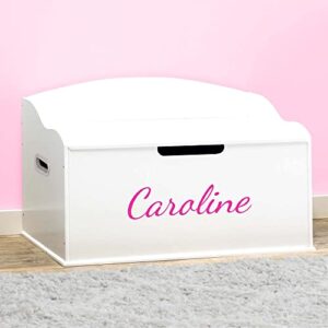 dibsies personalized creative wonders toy box (signature series - girls - white)
