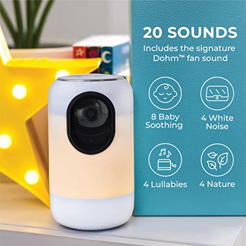 Ohma Smart Baby Monitor, White Noise Sound Machine, Night Light, Temperature & Humidity Sensor, Wireless Talk & Listen, App & WiFi Enabled Video Camera, Baby Essentials & Baby Registry Must Have