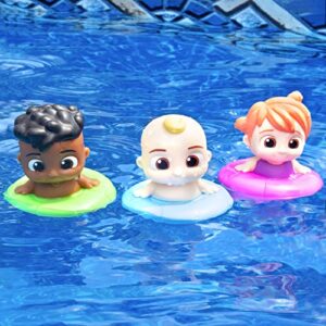 CoComelon Water Toys for Pool & Bath, 3 Piece Set - JJ, Cody and YoYo Floating Bobble Figures for Swimming - Summer Gift for Toddlers & Kids - Ages 18+ Months
