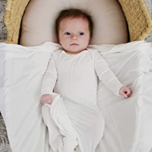 Marlowe & Co Premium Knit Viscose from Bamboo Swaddle Blanket, 47in x 47in (Cloud White)