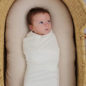 Marlowe & Co Premium Knit Viscose from Bamboo Swaddle Blanket, 47in x 47in (Cloud White)