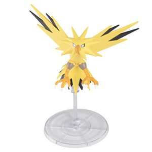 pokémon 6" zapdos articulated battle figure toy with display stand - officially licensed - collectible pokemon gift for kids and adults - ages 8+