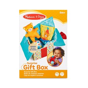 Melissa & Doug Wooden Surprise Gift Box Infant Toy (5 Pieces) Baby Toy Gift Set, Tactile Sensory Toy for Babies and Toddlers - FSC-Certified Materials