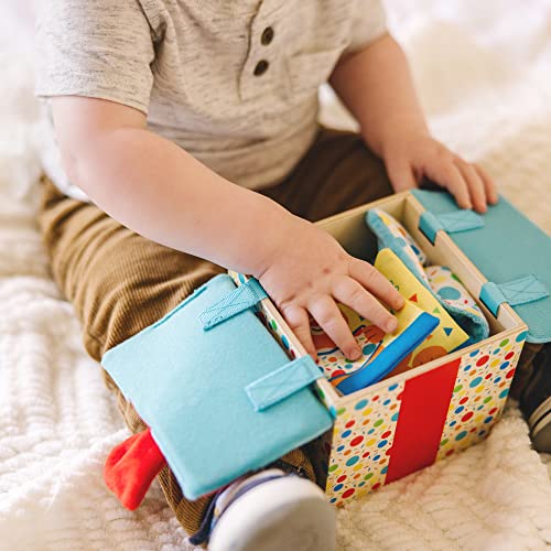 Melissa & Doug Wooden Surprise Gift Box Infant Toy (5 Pieces) Baby Toy Gift Set, Tactile Sensory Toy for Babies and Toddlers - FSC-Certified Materials