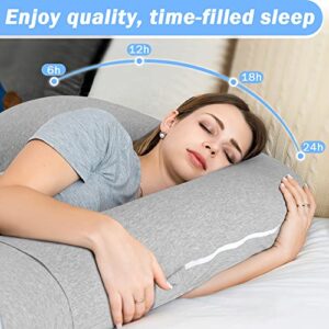 INSEN Pregnancy Pillow for Sleeping, L Shaped Body Pillow for Side Sleeping, Detachable Pregnancy Pillow with Full Body Support