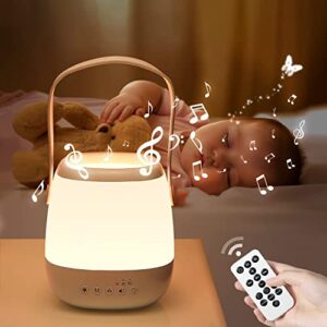 onefire baby night light for kids, 12 soothing white noise sound machine kids night light lamp, 16 colors nursery night light sleep sound machine, remote auto timer portable lamp kids lamp, baby gifts