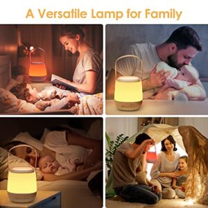 ONEFIRE Baby Night Light for Kids, 12 Soothing White Noise Sound Machine Kids Night Light Lamp, 16 Colors Nursery Night Light Sleep Sound Machine, Remote Auto Timer Portable Lamp Kids Lamp, Baby Gifts