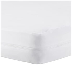 amazon basics waterproof zippered standard crib (28" x 52") mattress protector encasement, 2-pack