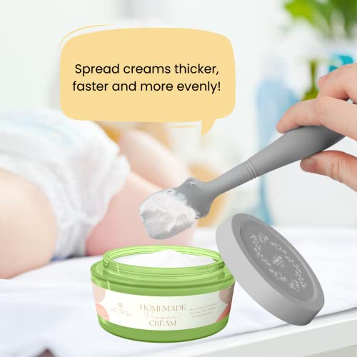 2 Pack Baby Diaper Cream Brush, Diaper Cream Spatula Applicator Silicone Baby Butt Paste Spatula for Babies, Newborn (Gray, White)