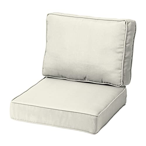 Arden Selections ProFoam Performance Outdoor Deep Seating Cushion Set 22 x 22, Sand Cream