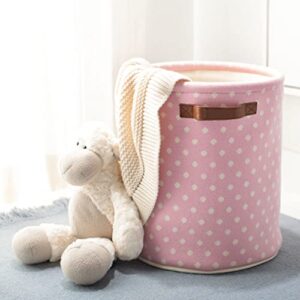 safavieh baby collection dottie pink cotton nursery storage basket with handles (fully assembled)