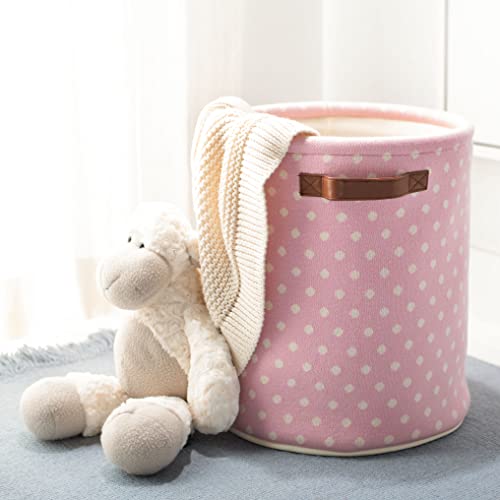 Safavieh Baby Collection Dottie Pink Cotton Nursery Storage Basket with Handles (Fully Assembled)