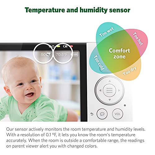 LeapFrog LF930HD 1080p Smart WiFi Remote Access Baby Monitor, 360° Pan & Tilt, 7” 720p HD Display, Color Night Light, Color Night Vision, Two-Way Intercom, Smart Sensors