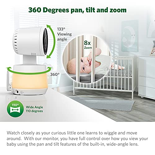 LeapFrog LF930HD 1080p Smart WiFi Remote Access Baby Monitor, 360° Pan & Tilt, 7” 720p HD Display, Color Night Light, Color Night Vision, Two-Way Intercom, Smart Sensors