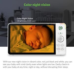 LeapFrog LF930HD 1080p Smart WiFi Remote Access Baby Monitor, 360° Pan & Tilt, 7” 720p HD Display, Color Night Light, Color Night Vision, Two-Way Intercom, Smart Sensors