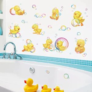 wondever yellow ducks wall stickers bubble peel and stick wall art decals for kids bathroom baby nursery bedroom