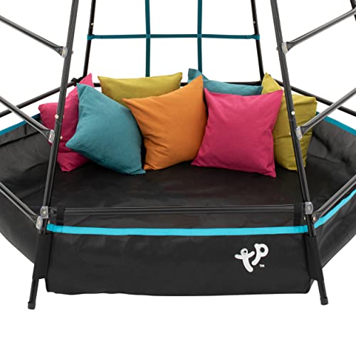 TP Toys UFO Explorer Jungle Gym | Outdoor Play Structure for Kids Combines Kids Climber with Play Pit and Upper Level Fort | Active Backyard Fun for Kids Ages 3-8.