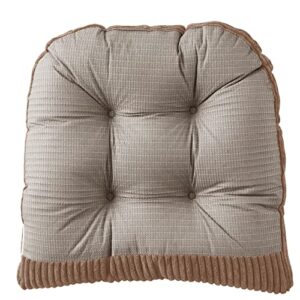 Sweet Home Collection Rocking Chair Cushion Premium Tufted Pads Non Skid Slip Backed Set of Upper and Lower with Ties, 1 Count (Pack of 1), Velvet Taupe