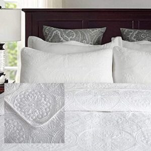 brandream 6pc luxury medallion quilt bedding set king size bed in a bag cotton farmhouse quilted comforter set