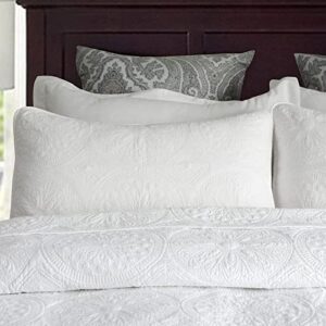 Brandream 6PC Luxury Medallion Quilt Bedding Set King Size Bed in A Bag Cotton Farmhouse Quilted Comforter Set