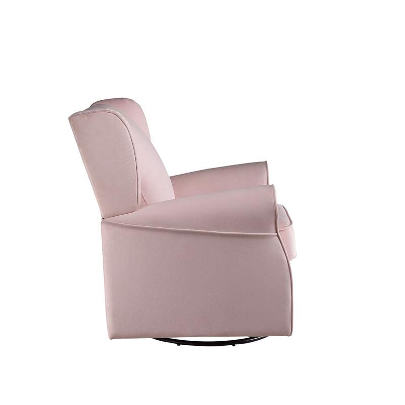 simple relax Pink Swivel Chair with Glider