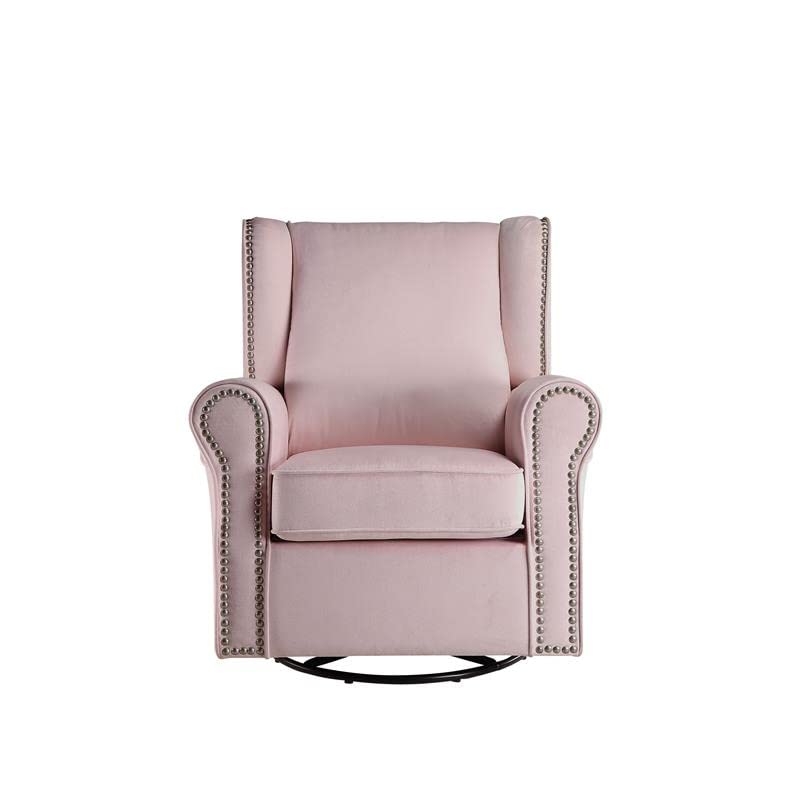 simple relax Pink Swivel Chair with Glider