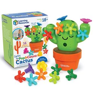 learning resources carlos the pop & count cactus, toddler learning toys, preschool toys, educational toys for kids, cactus toys for kids, 16 pieces, age 18+ months